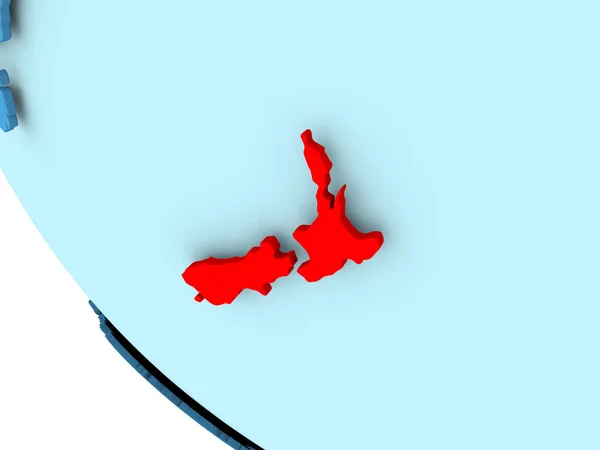 Nowa Zelandia na niebieski Globus polityczny — Zdjęcie stockowe