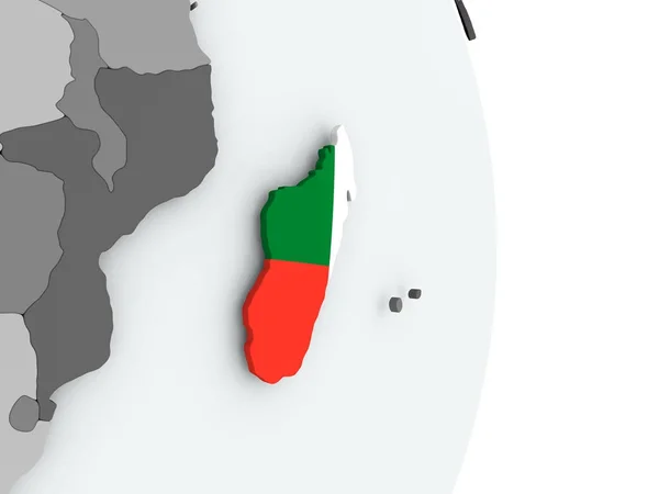 Χάρτης της Μαδαγασκάρης με σημαία — Φωτογραφία Αρχείου