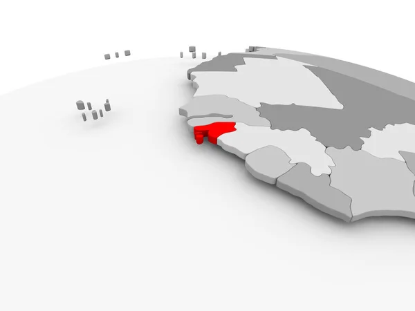 Guinea-Bissau en globo gris — Foto de Stock