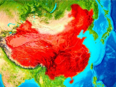 Çin dünya üzerindeki kırmızı