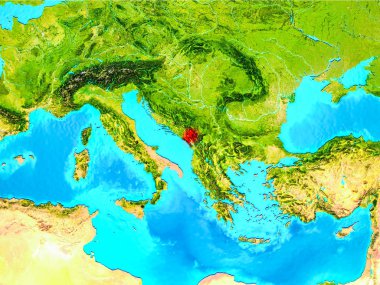 Dünya üzerindeki kırmızı Karadağ