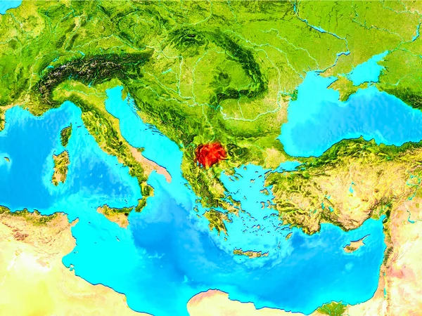 Macedonia na czerwono na ziemi — Zdjęcie stockowe