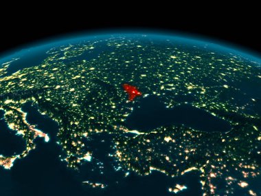 Moldova yörünge görünümü geceleri