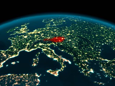 Geceleri yörünge görünümü (Avusturya)