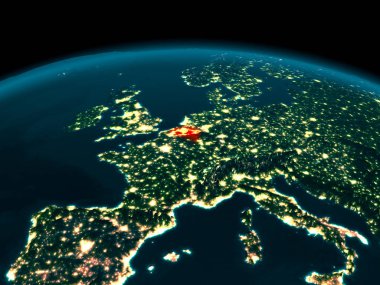 Geceleri yörünge görünümü, Belçika