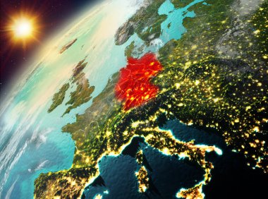 Planet Earth günbatımı içinde Almanya