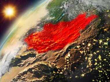 Moğolistan Planet Earth günbatımı