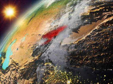 Kırgızistan Planet Earth günbatımı