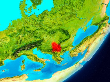 Sırbistan yörünge görünümünde kırmızı