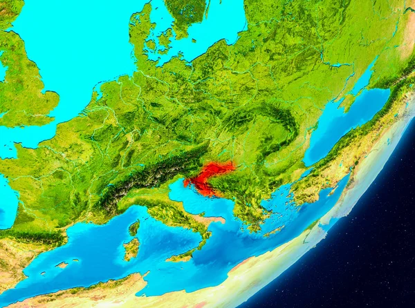 Вид на орбиту Хорватии в красном — стоковое фото