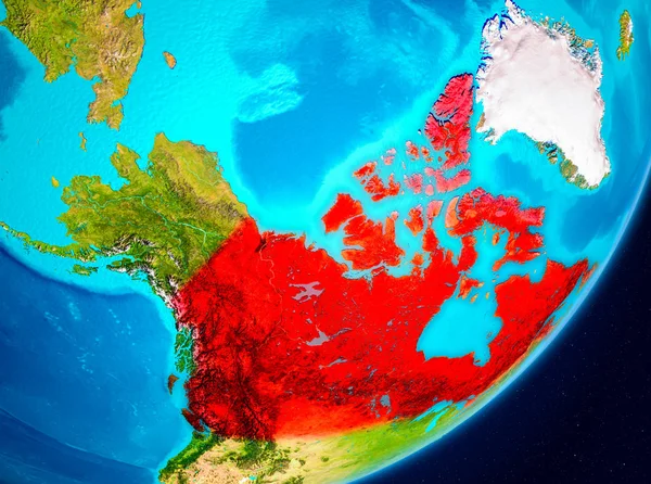 W widoku Orbita Kanady w kolorze czerwonym — Zdjęcie stockowe