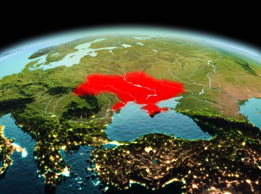 Planet Earth uzayda Ukrayna