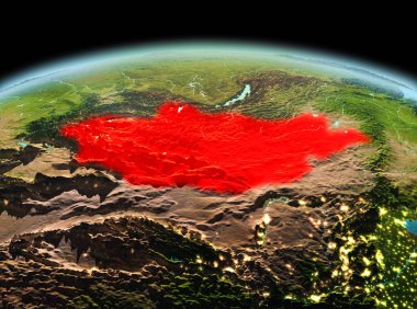 Planet Earth uzayda Moğolistan