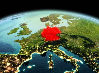 Planet Earth uzayda Almanya