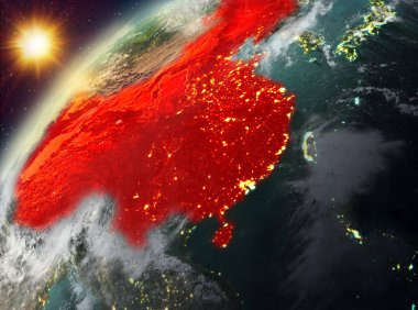 Çin Planet Earth günbatımı