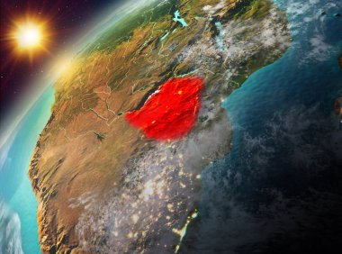 Zimbabve Planet Earth günbatımı