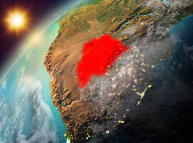 Botsvana Planet Earth günbatımı