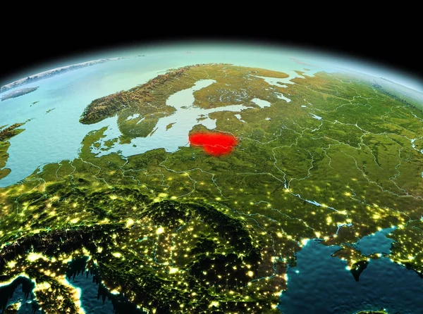 Litwa na planecie ziemi w przestrzeni — Zdjęcie stockowe
