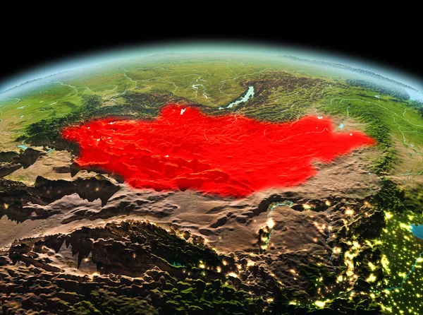 Planet Earth uzayda Moğolistan