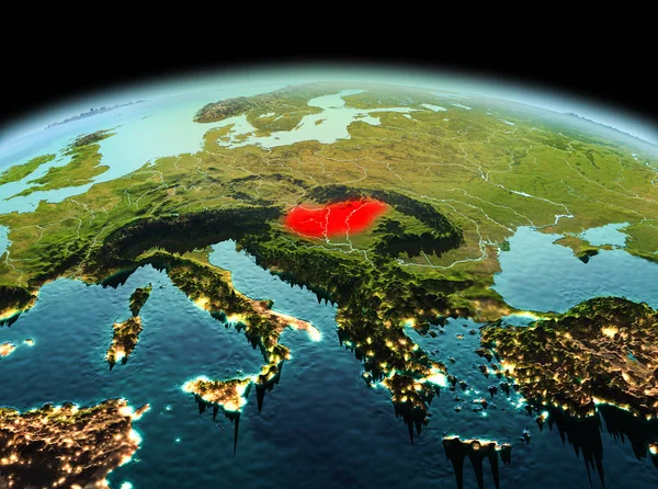 Planet Earth uzayda Macaristan