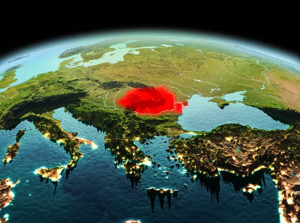 Planet Earth uzayda Romanya