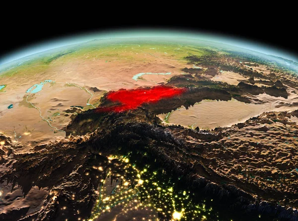 Kırgızistan Planet Earth uzayda