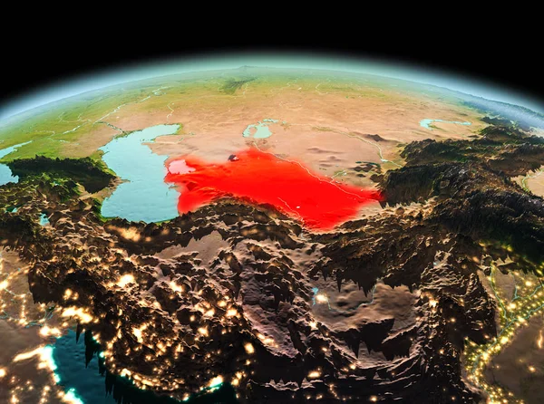 Planet Earth uzayda Türkmenistan