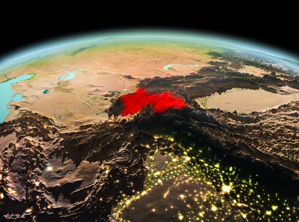 Tacikistan Planet Earth uzayda