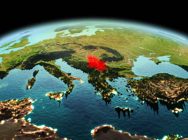 Planet Earth uzayda Sırbistan