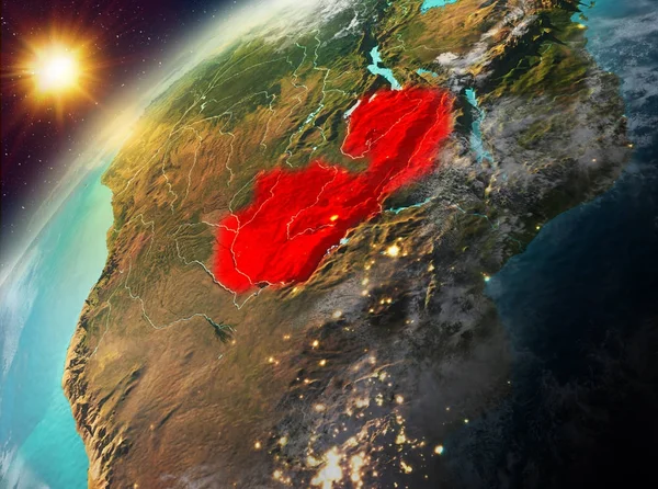 Zambiya Planet Earth günbatımı