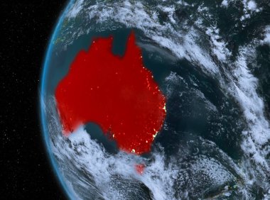 Kırmızı gece Avustralya'da