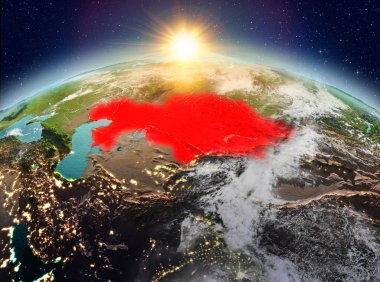 Kazakistan Sunrise uzaydan