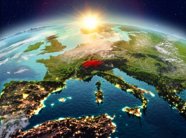 İsviçre Sunrise uzaydan