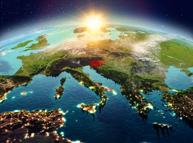 Sunrise uzaydan Slovenya