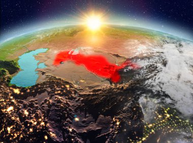 Özbekistan Sunrise uzaydan