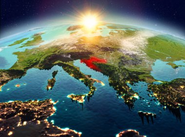 Hırvatistan Sunrise uzaydan