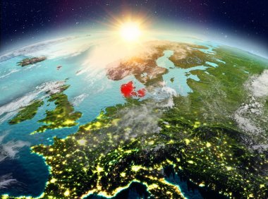 Danimarka Sunrise uzaydan