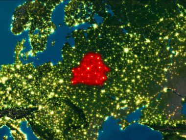 Geceleri Kırmızı Beyaz Rusya