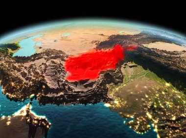 Afganistan Planet Earth uzayda