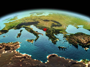 Planet Earth uzayda Karadağ