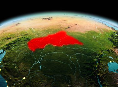 Orta Afrika Planet Earth uzayda