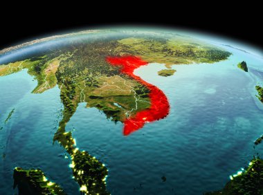 Planet Earth uzayda Vietnam