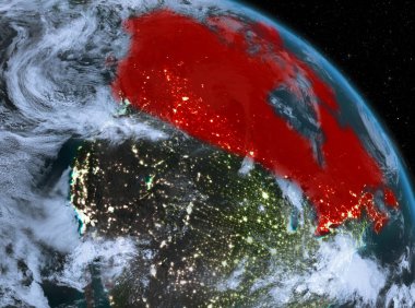 Kanada yörüngeden geceleri