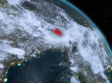 Bhutan yörüngeden geceleri