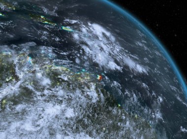 Caribbean yörüngeden geceleri