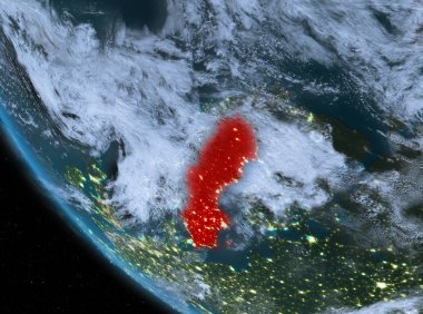 İsveç dünyadaki gece görünümü