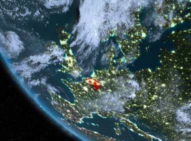 Belçika yeryüzünde gece görünümü