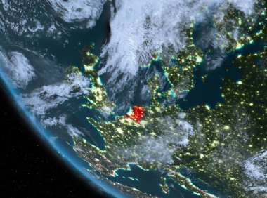 Hollanda Dünya üzerindeki gece görünümü