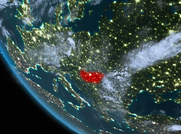 Macaristan yeryüzünde gece görünümü