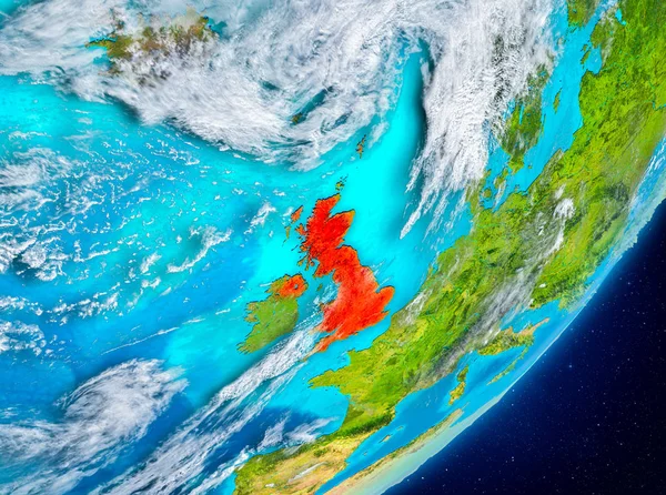 우주에서 영국 — 스톡 사진